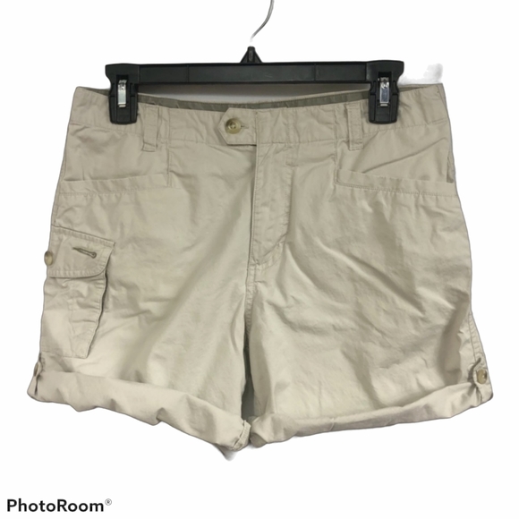 Columbia Pants - Columbia Cargo Hiking Shorts Cuffed Pockets 9 Inch Cotton Stone Khaki Size 8